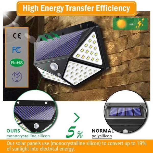 100 Led Solar Lights Outdoor Lighting Wireless Motion Sensor Lights Ip65 Waterproof