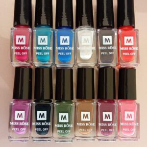 Pack Of 12 Nail Polishes Miss Rose Nail Polish Peel Off