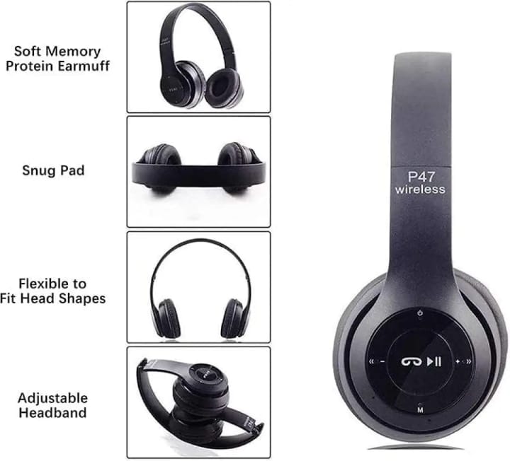 P47 Wireless Headphones Invincible Ultra Small Bluetooth headset For Gaming (random color) - Image 2