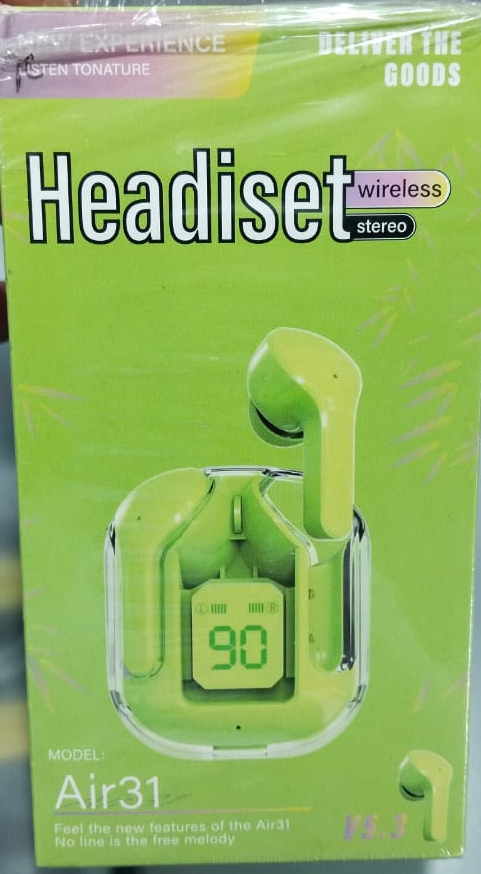 Air 31 Earbuds Wireless Earbuds With Crystal Transparent Case With Type-C Charging - Image 2