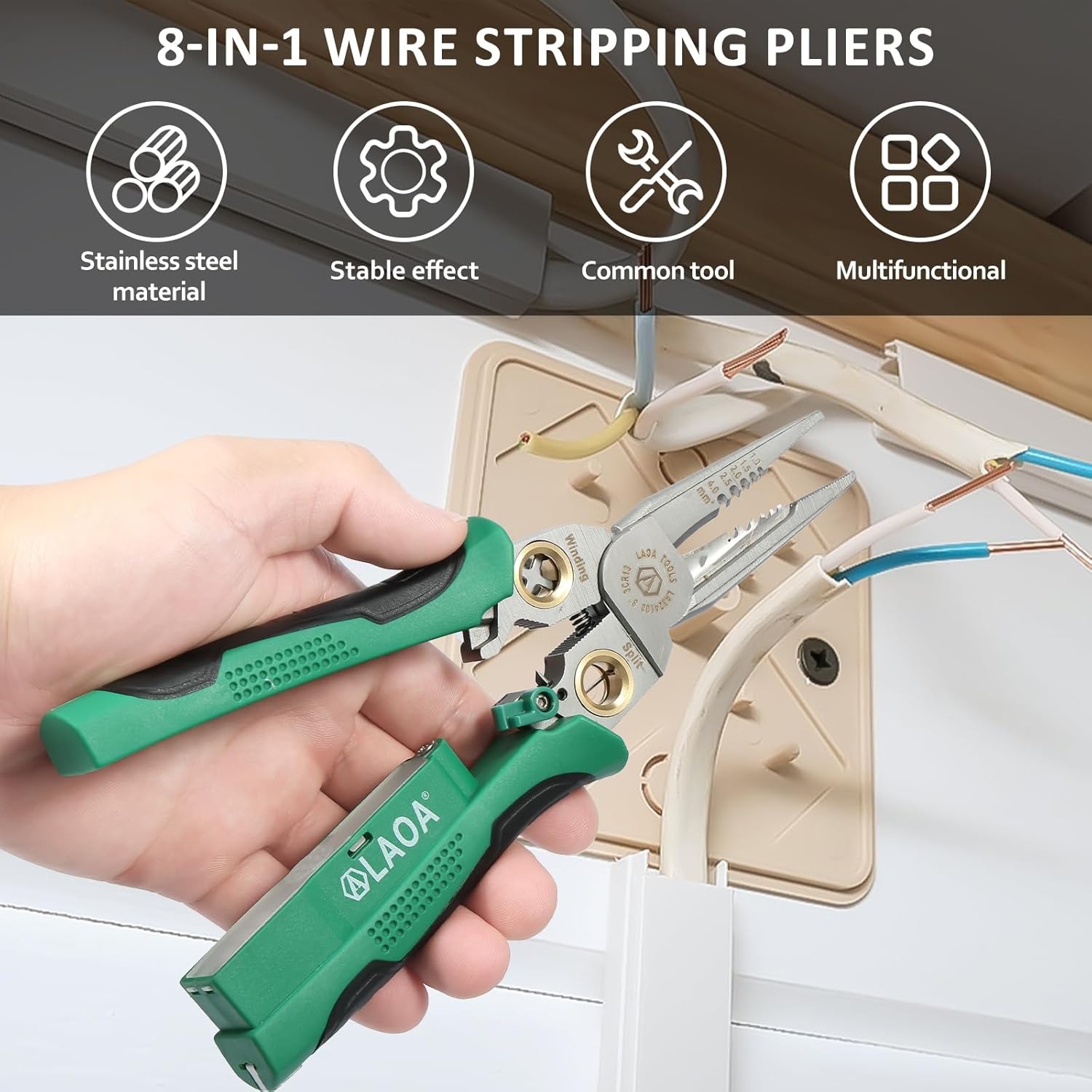 8-In-1 Wire Stripper & Voltage Tester – Multi-Purpose Electrical Tool For Professionals - Image 2