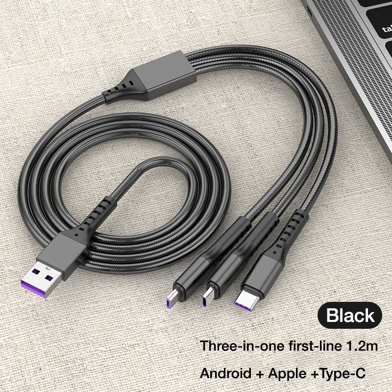 3-in-1 Metal Fast Charging Cable – Micro USB, Type-C & iPhone - Image 4