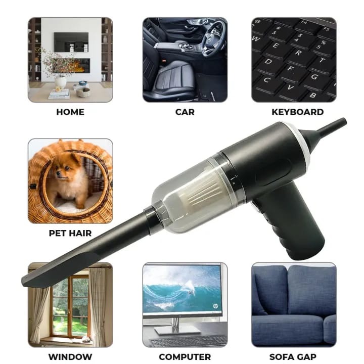 3 in 1 Portable Wireless Vacuum Cleaner Air Pump & Duster for Home, Car & Laptop - Image 4